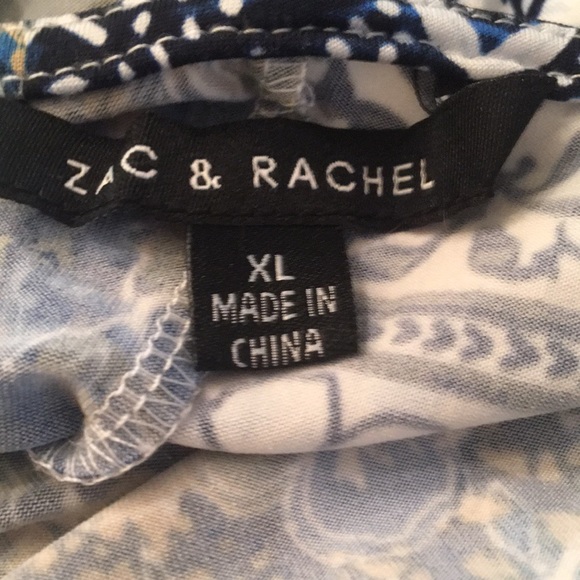 Zac & Rachael excellent condition bell sleeve multi color top size XL - Picture 3 of 5